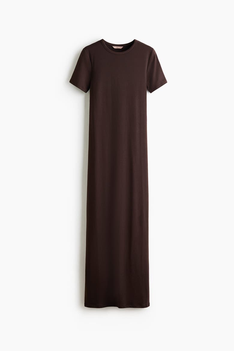Long T-shirt Dress, Alternate, color, Dark brown