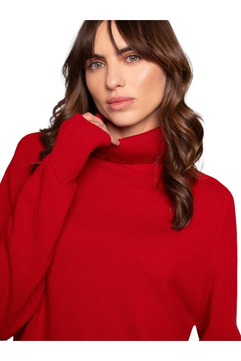 Geelong Wool Slouch Turtleneck Sweater, Alternate, color, PILLARBOX RED