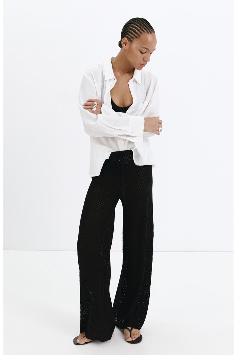 Straight Leg Knit Pants, Alternate, color, BLACK