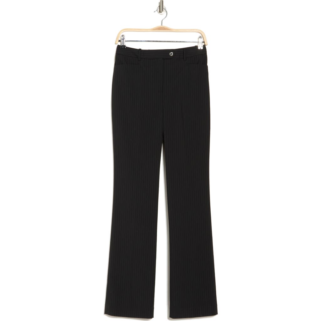 Shop Calvin Klein Modern Fit Pinstripe Pants In Black/cream