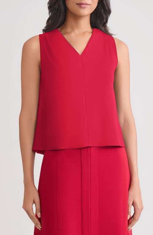 Misook Pima Cotton V-neck Tank In Red