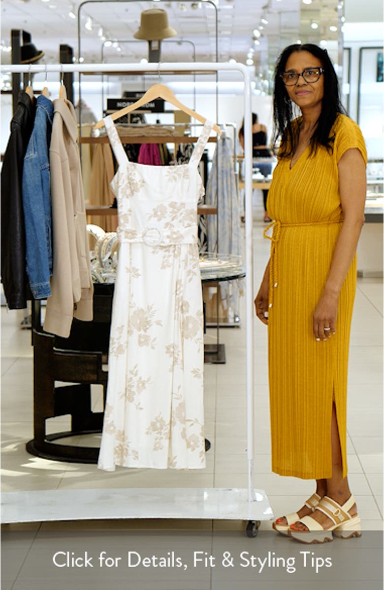 Liora Floral Belted Midi Sundress, sales video thumbnail