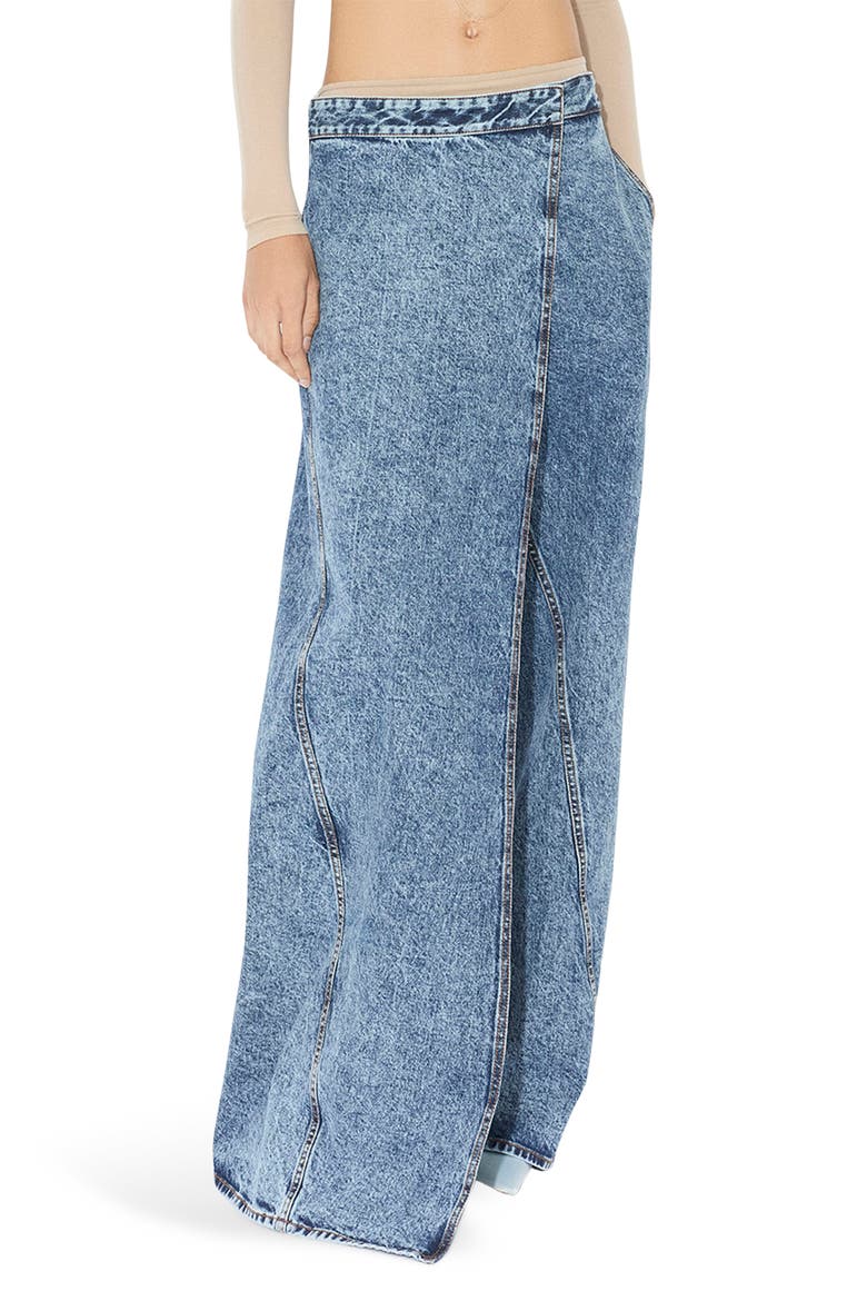 Wide Leg Wrap Jeans, Main, color, BLEU NEIGE