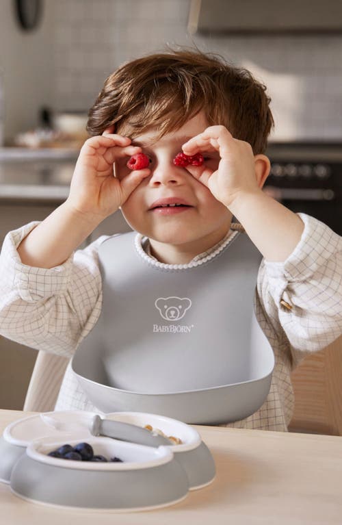 Babybjorn Babybjörn Set Of 2 Silicone Bibs In Pink/gray