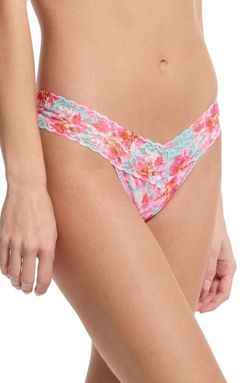 Hanky Panky Printed Signature Lace Low Rise Thong In First Bloom