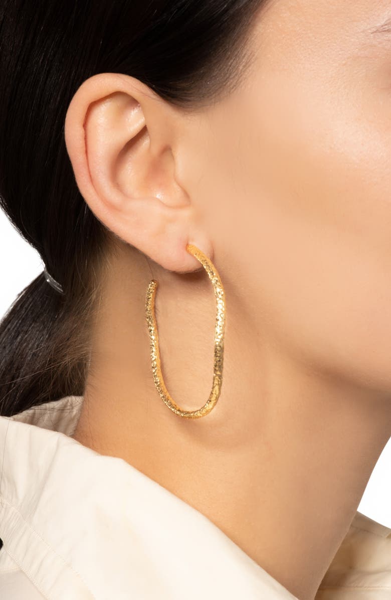 Alexis Bittar Golden Pebble Cake Hoop Earrings, Alternate, color,