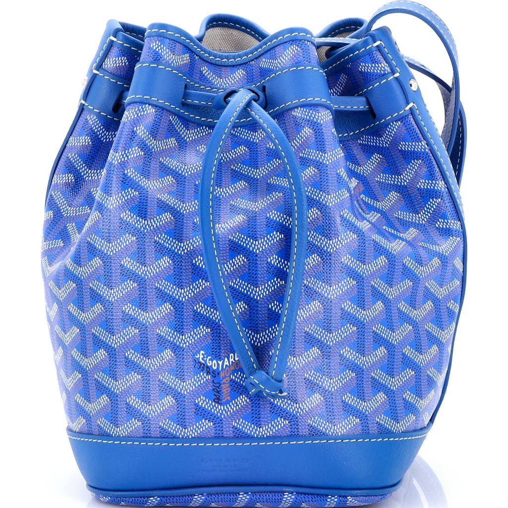 Pre-owned Goyard Goyard Petit Flot Bucket Bag Coated Canvas Pm In Blue
