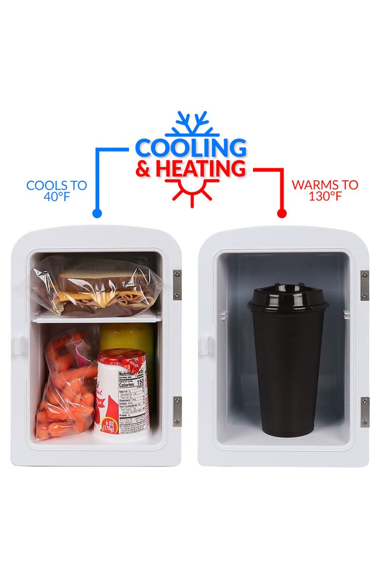 Nostalgia Electrics Retro 6-Can Personal Cooling and Heating Refrigerator, Alternate, color,