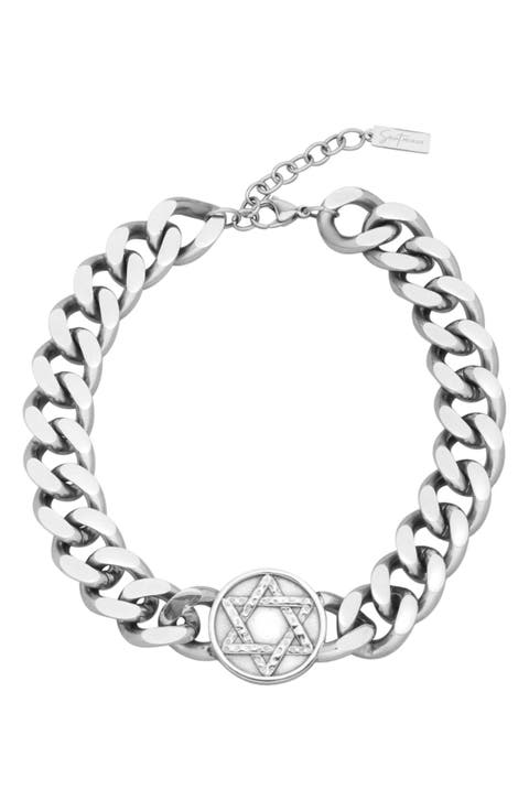 Tarnish Resistant Star of David Choker Necklace