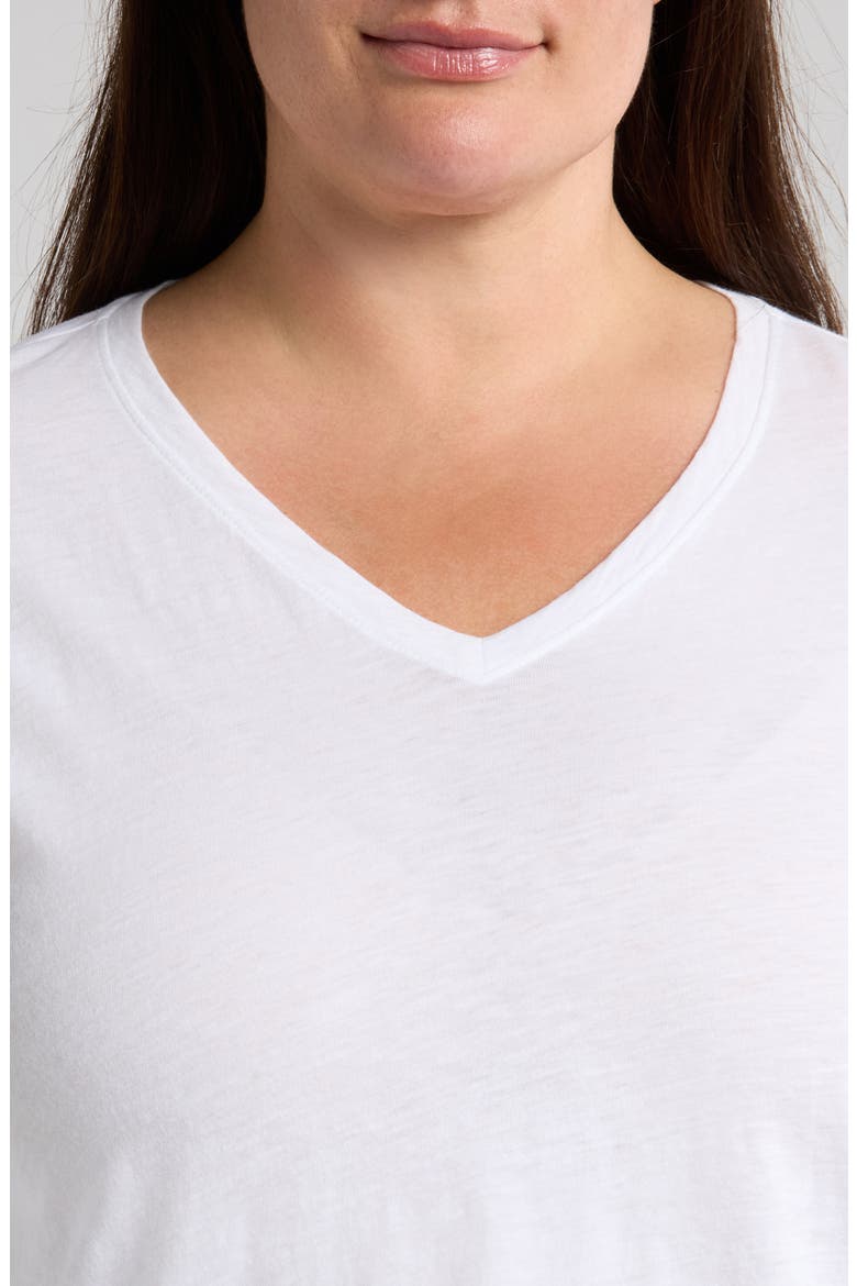 Easy V-Neck Long Sleeve Organic Cotton T-Shirt, Alternate, color, WHITE