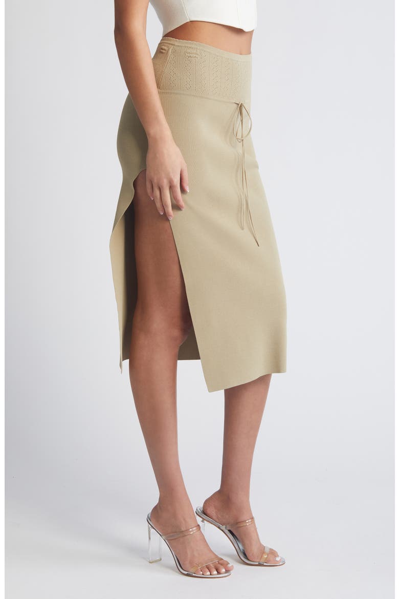 Pointelle Stitch Maxi Sweater Skirt, Alternate, color, GRAVEL