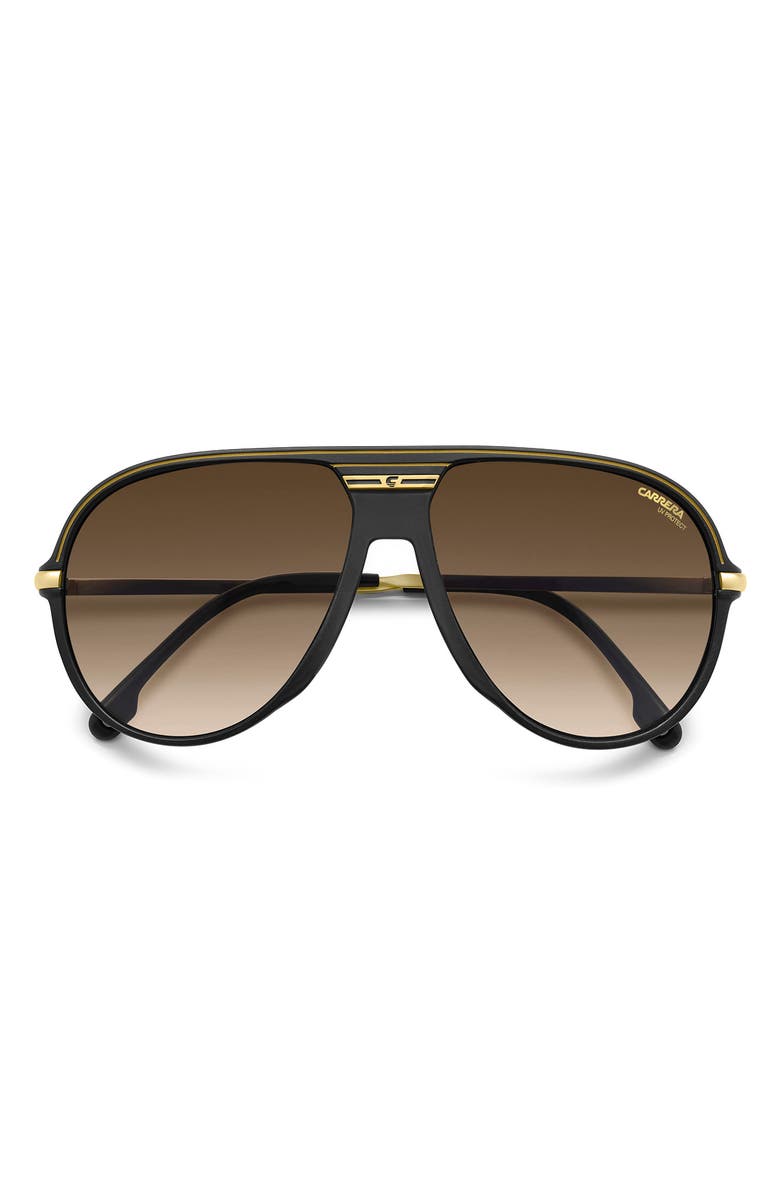 Carrera Eyewear C Sport 61mm Gradient Shield Sunglasses, Alternate, color, Black Gold/ Black Brown Green