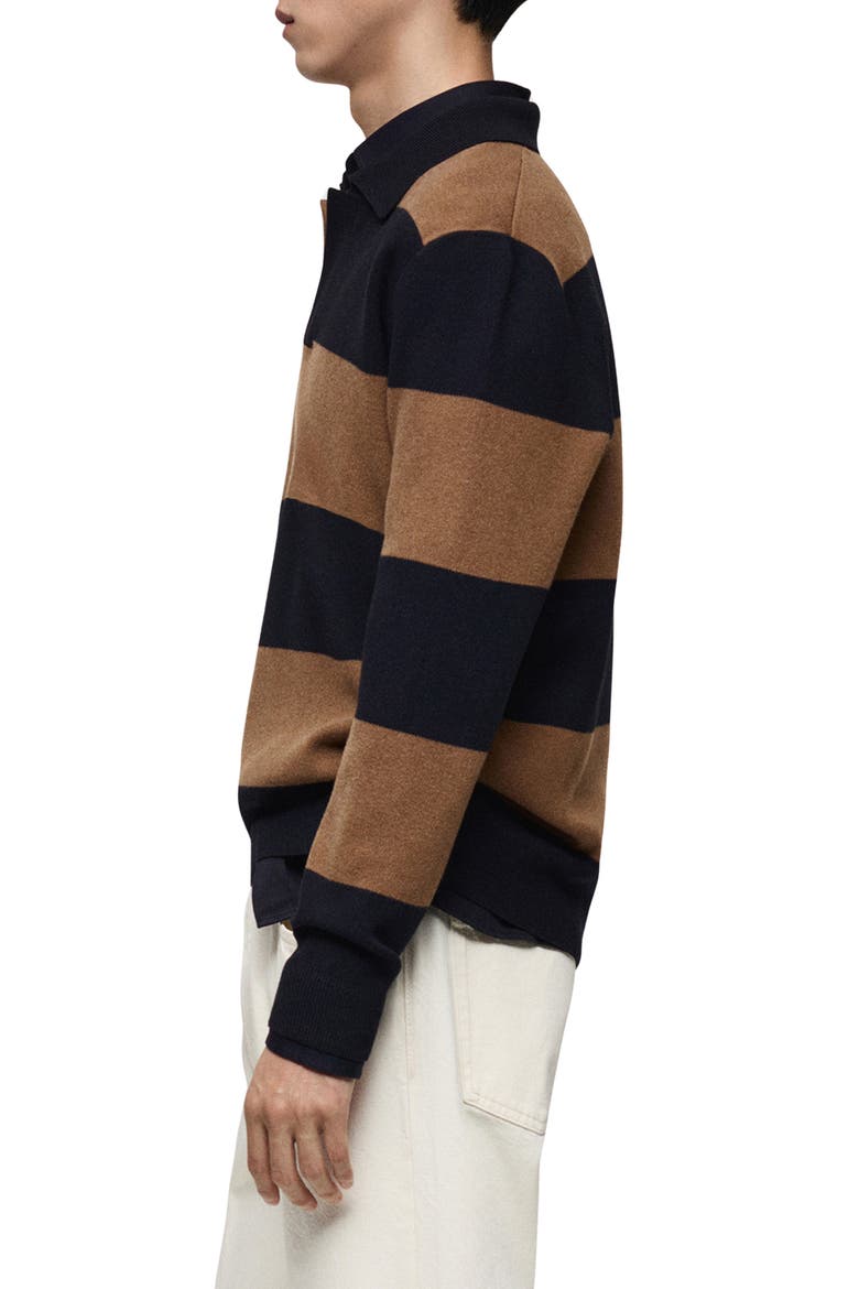 Stripe Polo Sweater, Alternate, color, DARK NAVY