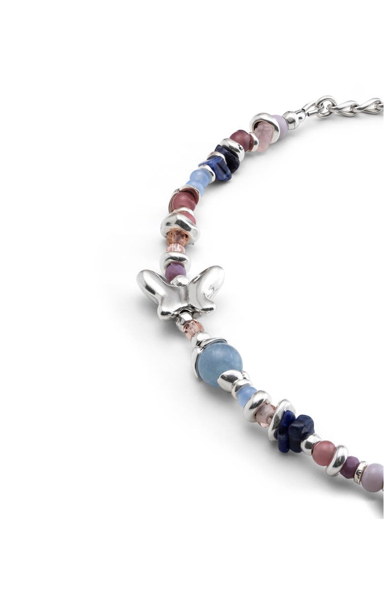 UNODE50 Sterling silver-plated beaded bracelet with multicolor handmade crystals, Alternate, color, Silver