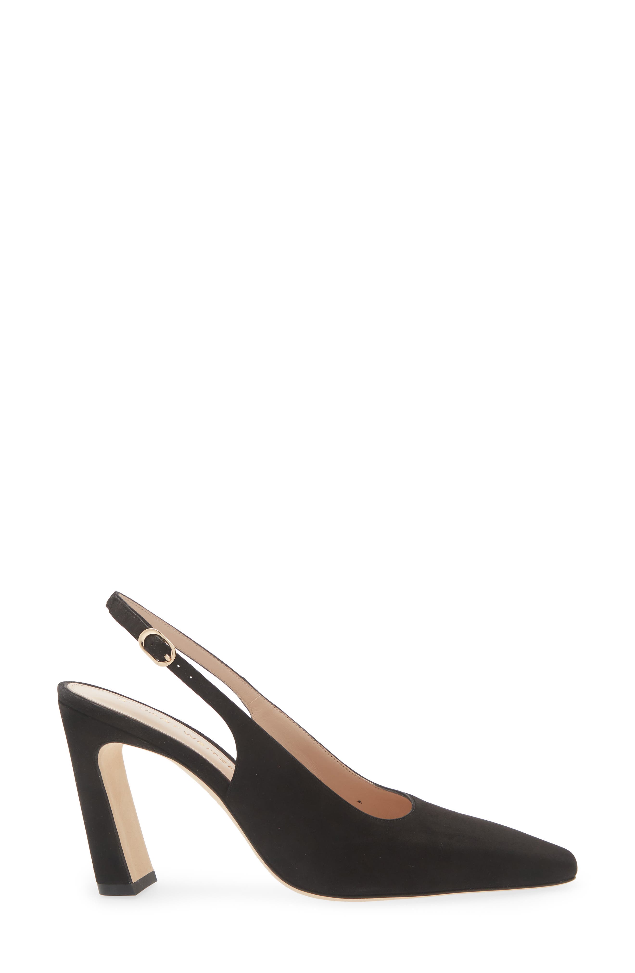 Stuart Weitzman Stassi Slingback Pump, Alternate, color, Black