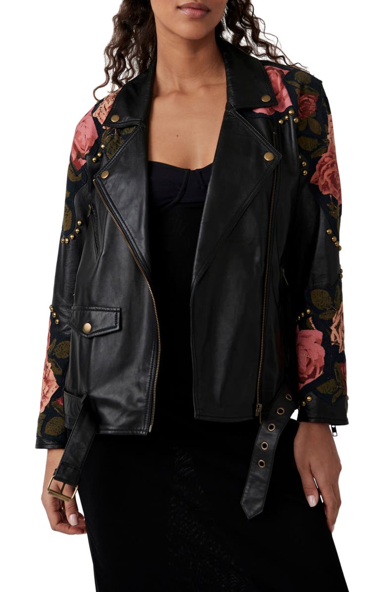 Free People Rebel Rose Moto Jacket, Main, color,