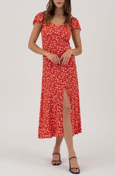Flutter Sleeve Midi Dress