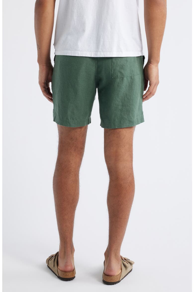 Bo Linen Drawstring Shorts, Alternate, color, PINE