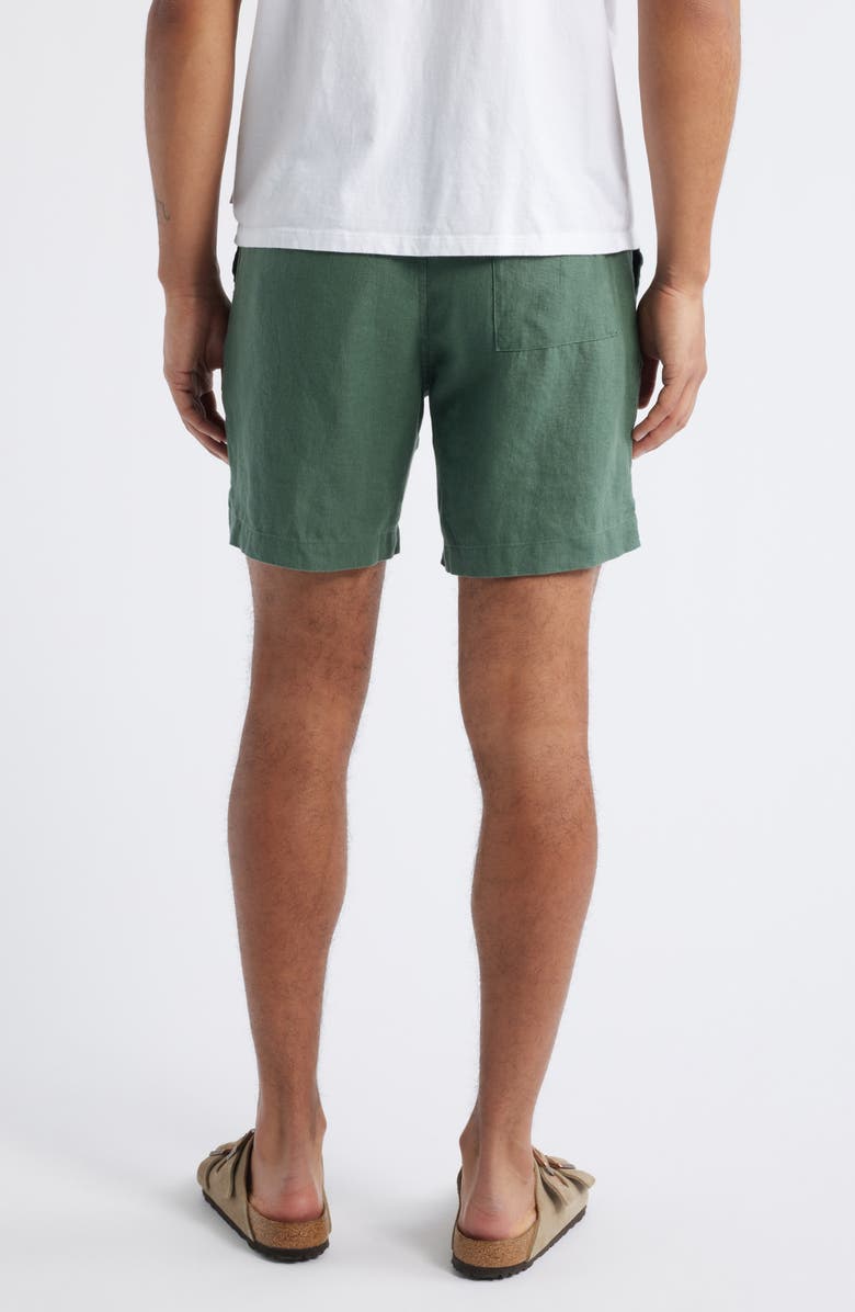 ALEX CRANE Bo Linen Drawstring Shorts, Alternate, color, Pine