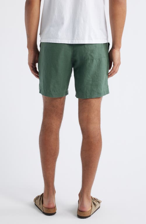 Alex Crane  Bo Linen Drawstring Shorts In Pine