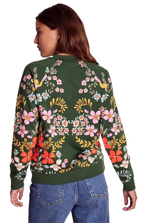 Boden Rosa Cotton Graphic Sweatshirt In Green