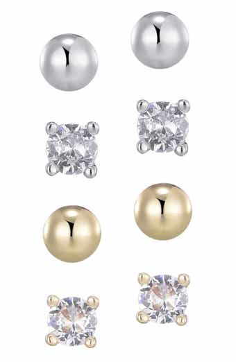 Set of 4 Assorted Stud Earrings
