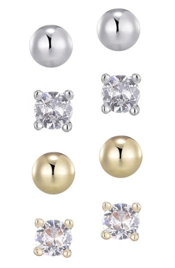 Adornia Set Of 4 Assorted Stud Earrings