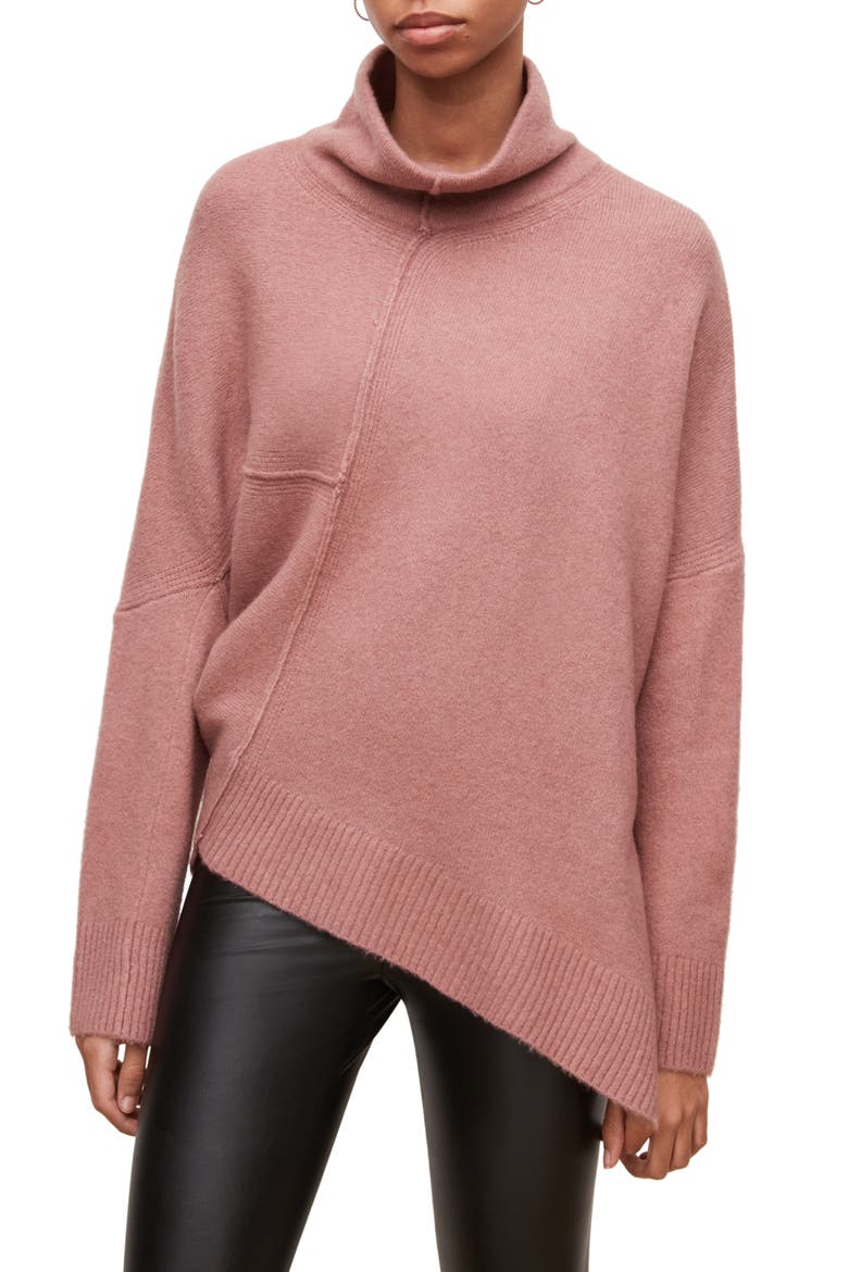 Lock Mock Neck Sweater, Main, color, SMOKE PINK