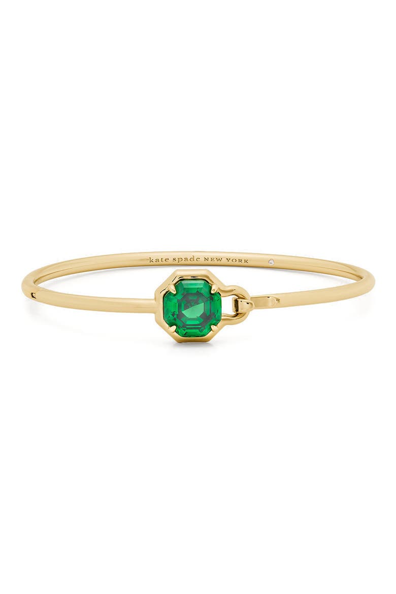 Opulence Octagon Stone Bangle, Main, color, GREEN