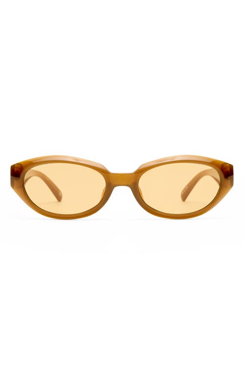 Le Specs Le Bijou 55mm Oval Sunglasses In Brown