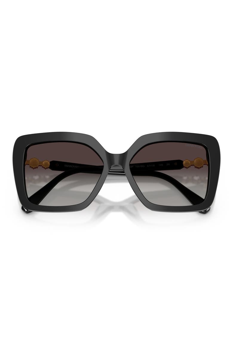 57mm Butterfly Sunglasses, Alternate, color, BLACK / GRADIENT GREY
