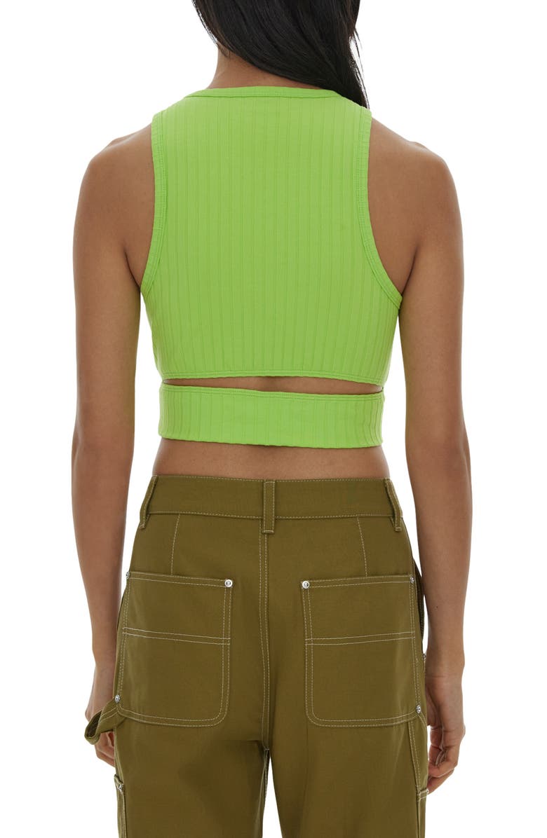 Helmut Lang Crop Rib Tank, Alternate, color, Igua