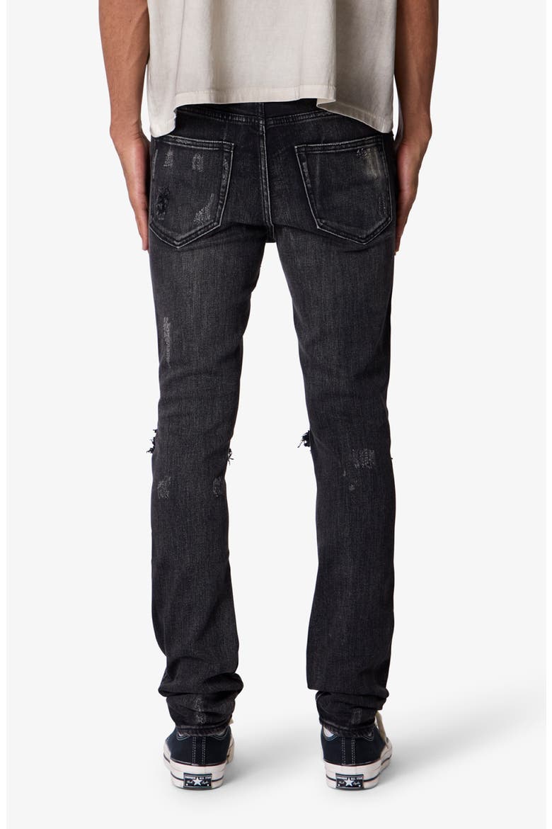 Distressed Moto Skinny Jeans, Alternate, color, BLACK
