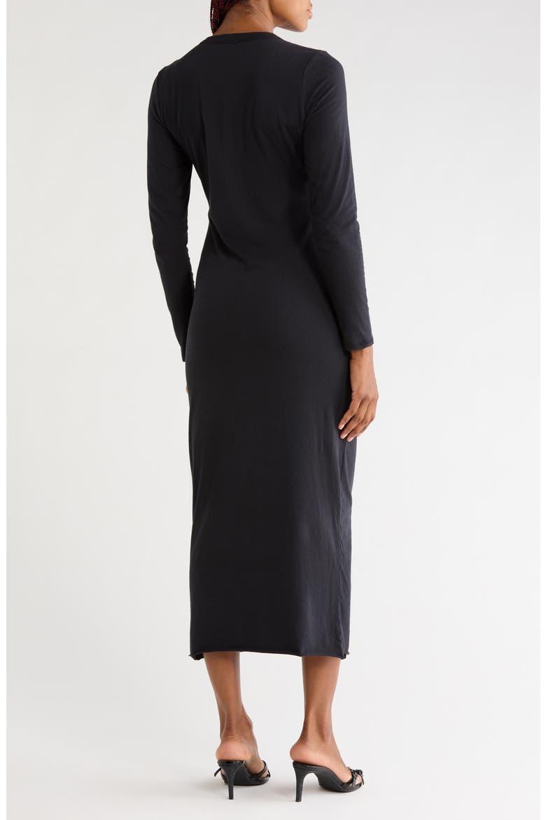 Ruched Long Sleeve Jersey Dress, Alternate, color, BLACK