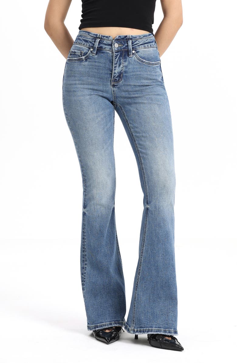 Bayeas High Waist Flare Jeans, Alternate, color, Vintage Aqua
