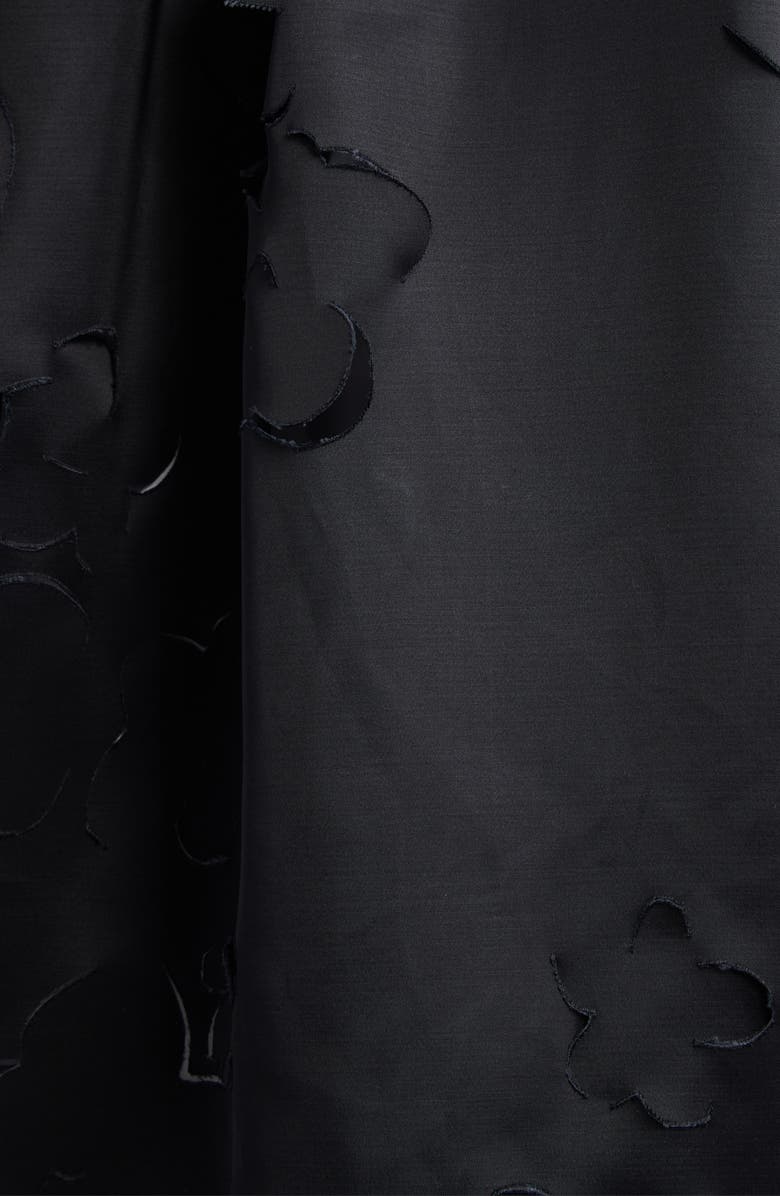 Marni Oversize Floral Cutout Satin Button-Up Shirt, Alternate, color,