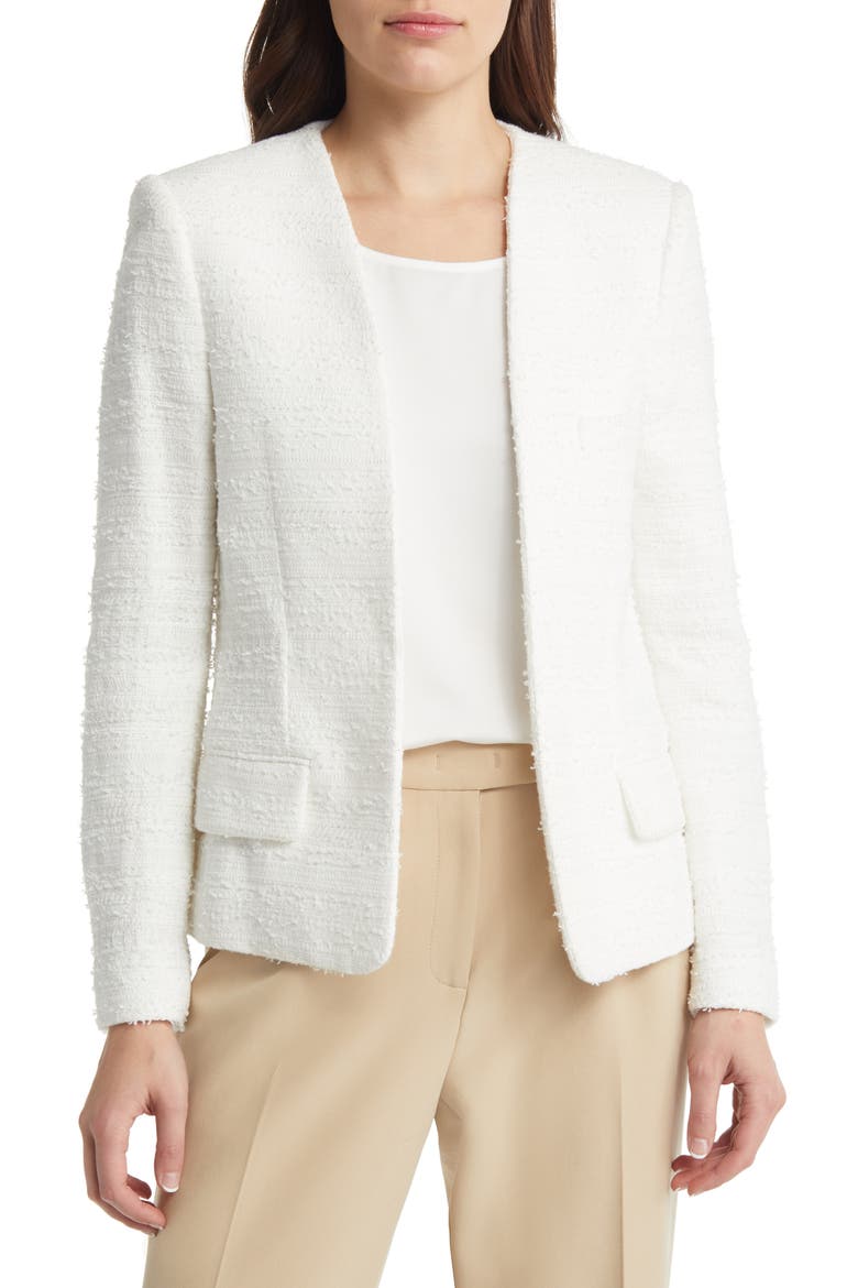 Elle Tweed Jacket, Main, color, WHITE