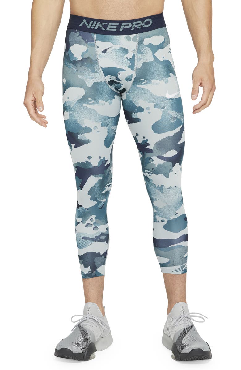 Nike Pro Dri-FIT 3/4 Camo Training Tights, Main, color, 