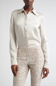 Michael Kors Collection Hansen Charmeuse Button-Up Shirt