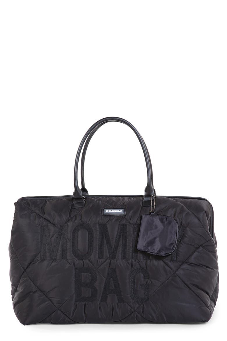 XL Quilted Travel Diaper Bag, Main, color, PUFFER BLACK