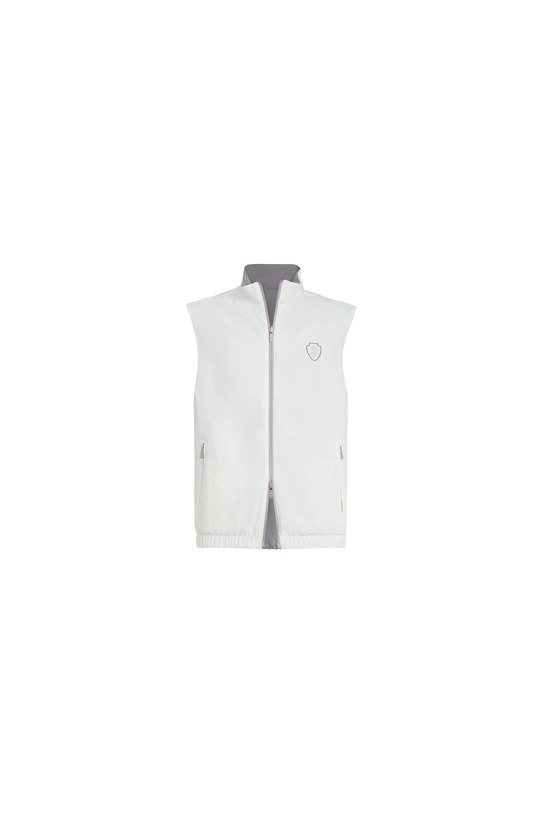 Bonded nylon reversible vest with logo, Alternate, color, Off-White