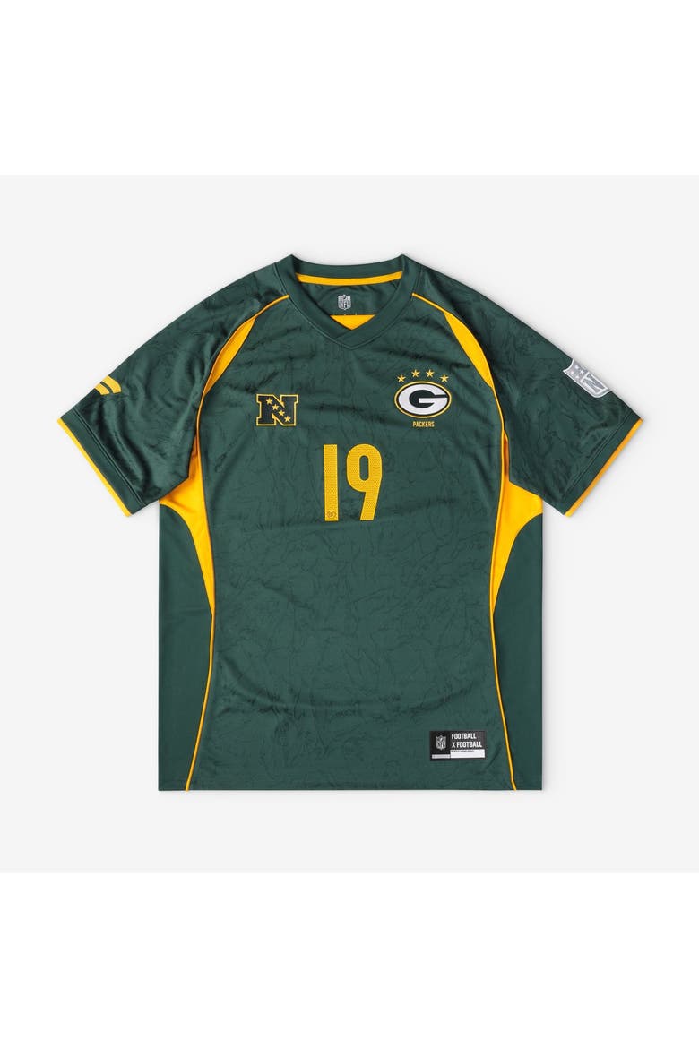 Youth Fanatics Green Green Bay Packers Football x Football V-Neck Fan Top, Main, color, Green