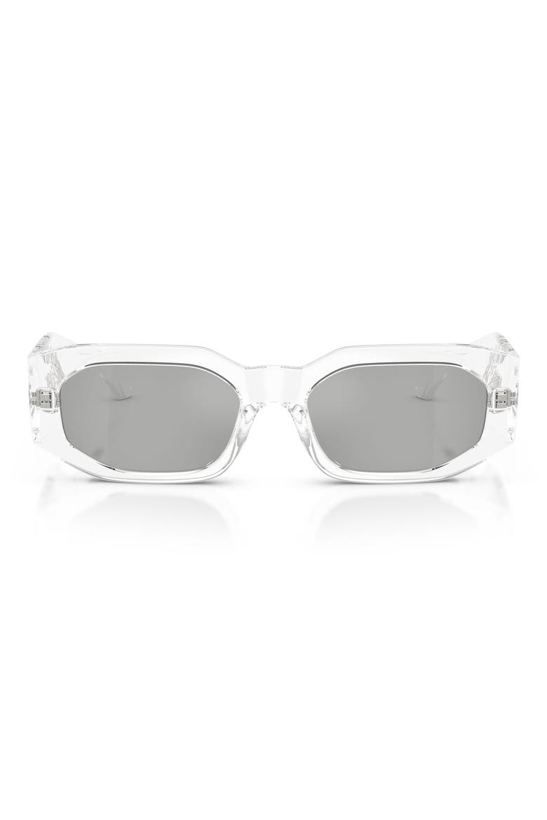 55mm Irregular Sunglasses, Main, color, TRANSPARENT