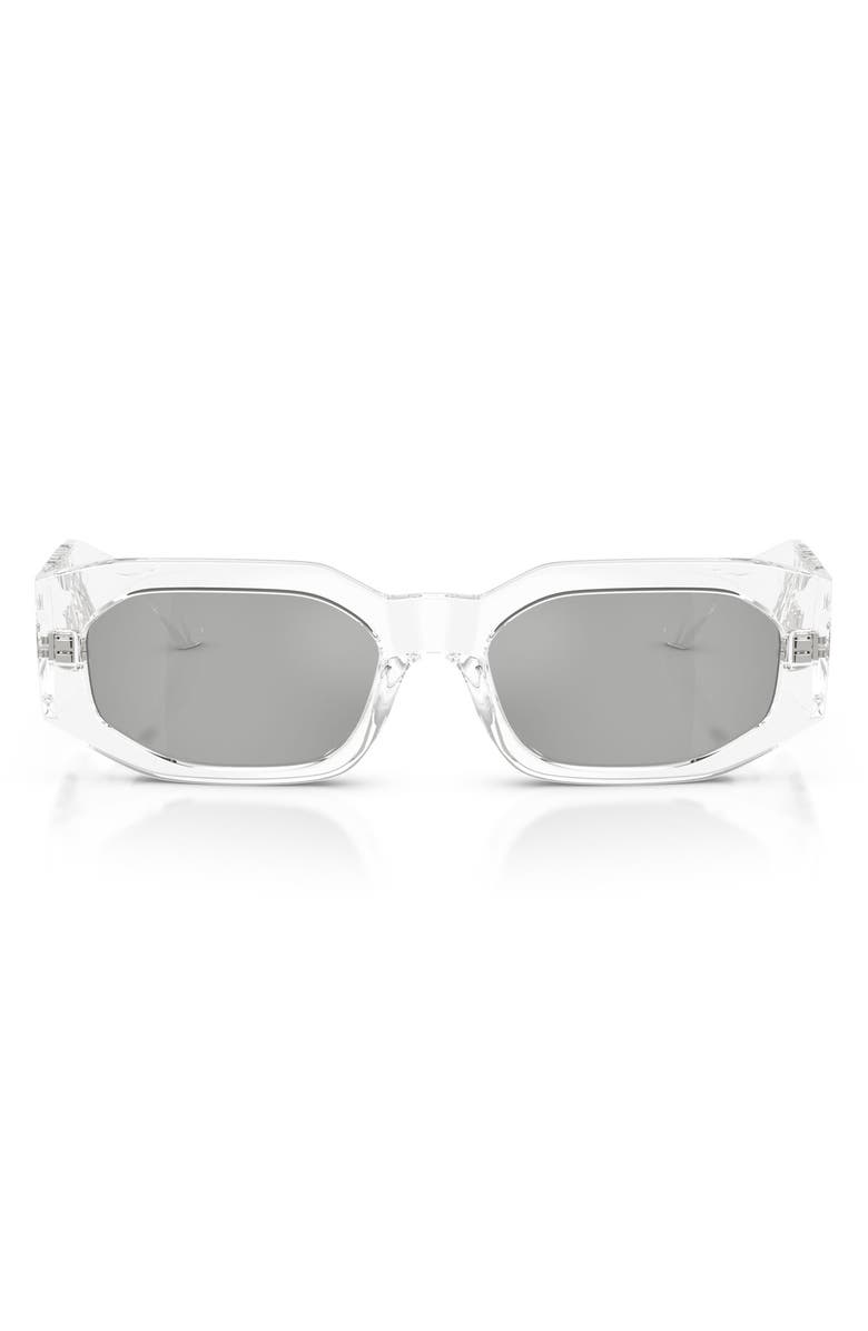 Versace 55mm Irregular Sunglasses, Main, color, Transparent