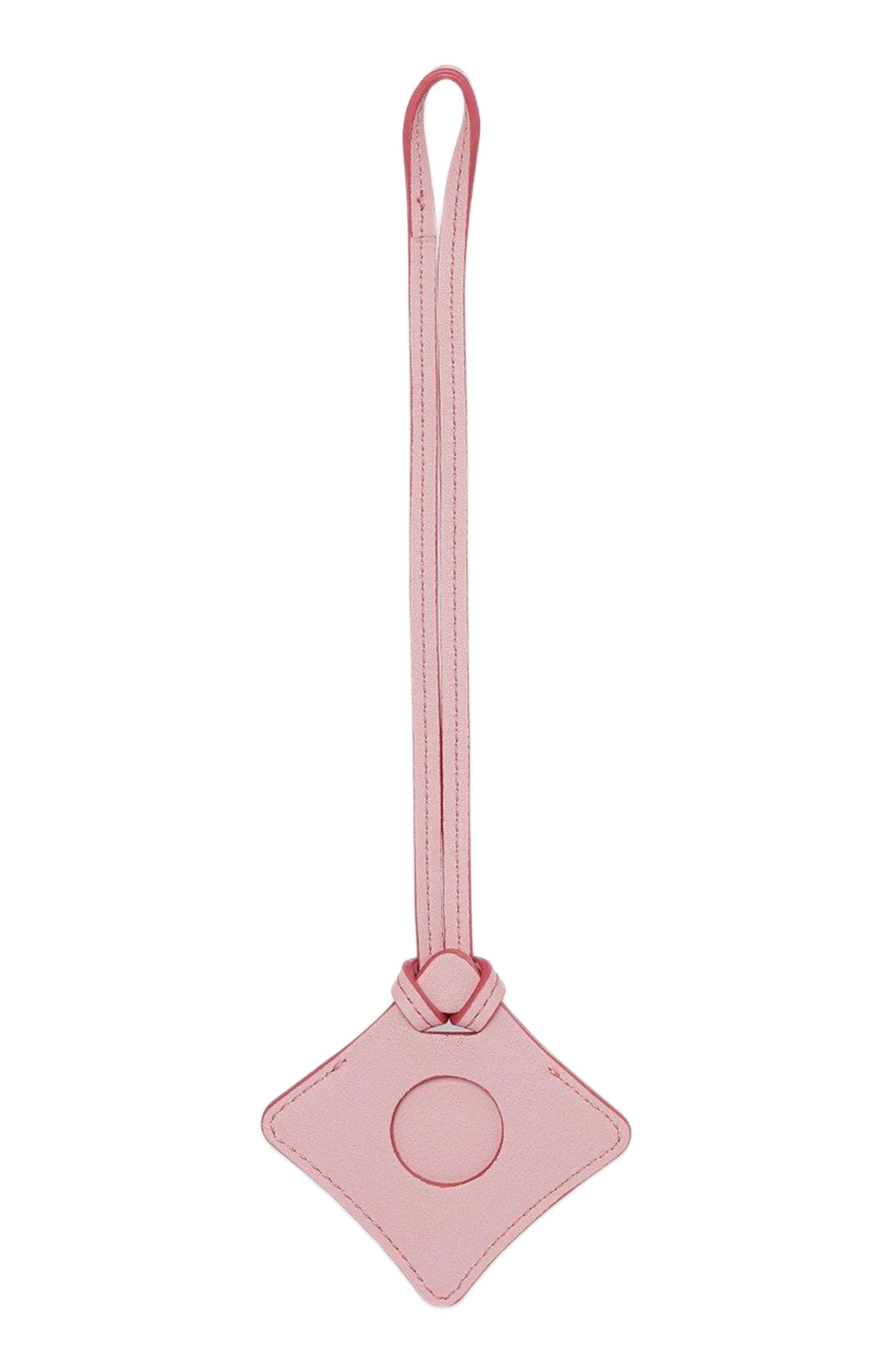 MCM Ottomar AirTag Luggage Charm in Lauretos, Alternate, color, Silver Pink