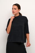 Kaffe Kaellie Mock Neck Half Sleeves T-Shirt