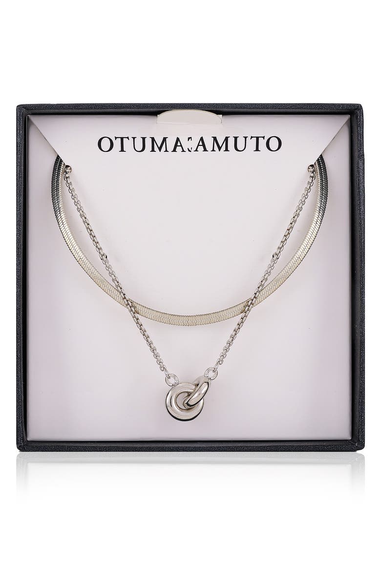 Vince Camuto Set of Two Necklaces, Main, color, Silver Tone