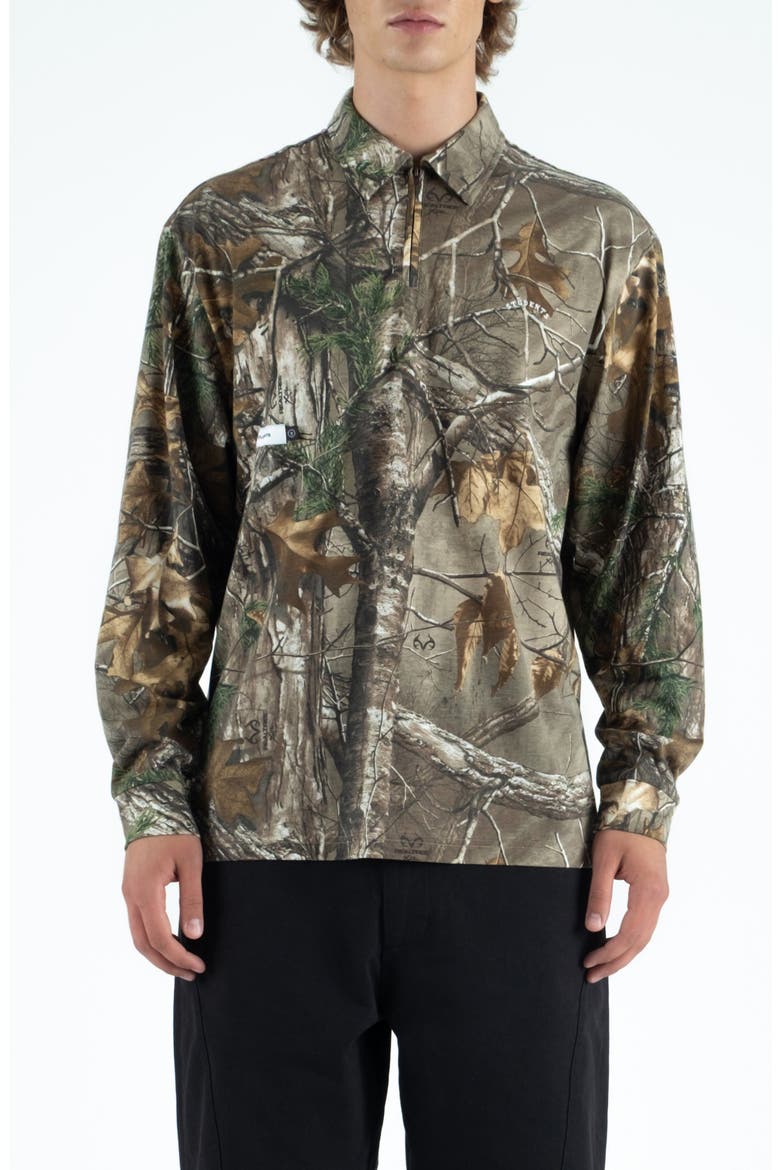 Greger Reatree Camo Cotton Quarter Zip Polo (Men) | Nordstromrack