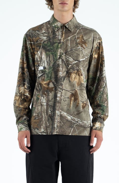 Greger Reatree Camo Cotton Quarter Zip Polo