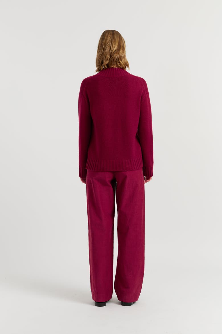 Pure Cashmere Funnel Neck Sweater, Alternate, color, Cherry